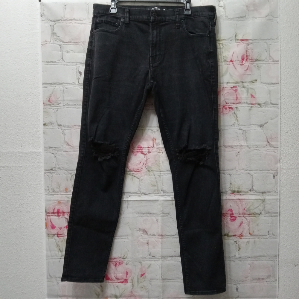 Hollister skinny advance stretch black sz 36x32